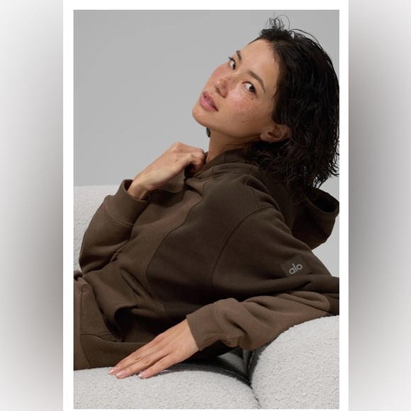 Alo yoga Make Waves Hoodie espresso tonal medium - Picture 3 of 13